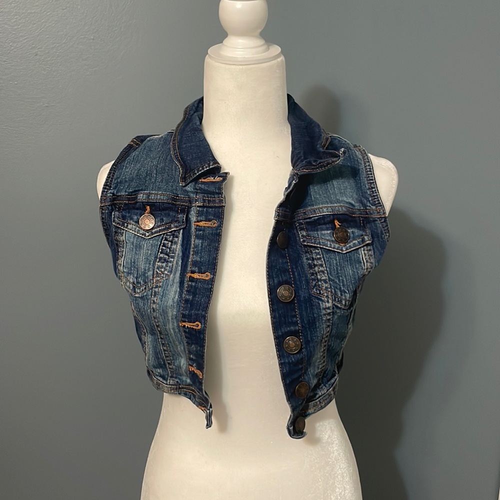 Crop Jean vest jacket